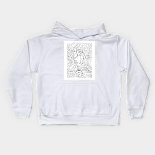 Urban electric heart illustration Kids Hoodie